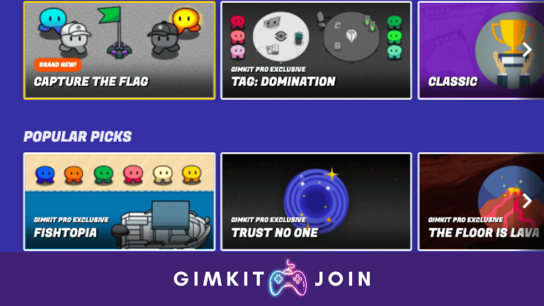 What are the different game modes available in Gimkit? 